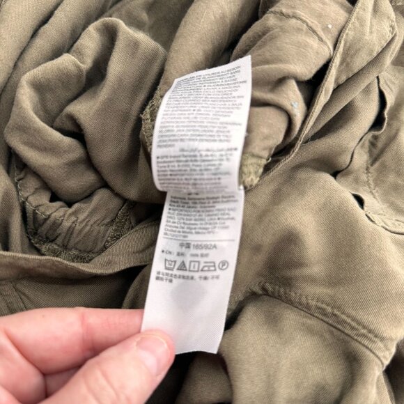 Old Navy Frosted Olive Utility Jumpsuit Pockets M Long Sleeve Drawstring Waist - Picture 10 of 11